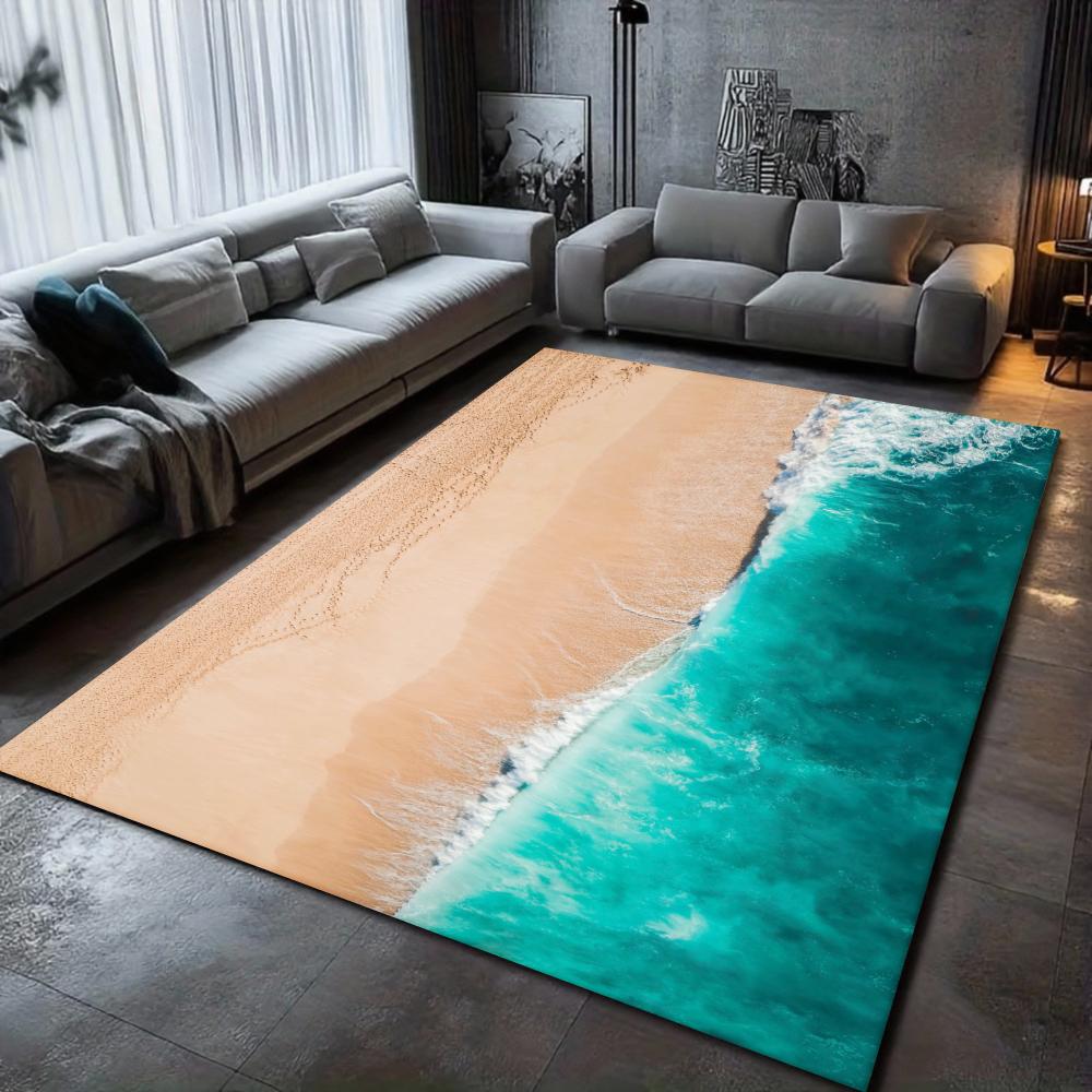 Beach Waves 3D Printed Carpets for Living Room Kids Room Rug Kitchen Mat Floor Carpets Modern Entrance Mat Home Bathroom Rugs