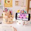 Kawaii Plastic Multifunctional Desktop Organizer Pen Holder Mobile Phone Stand Holder Rotating Pen Holder School Stationery