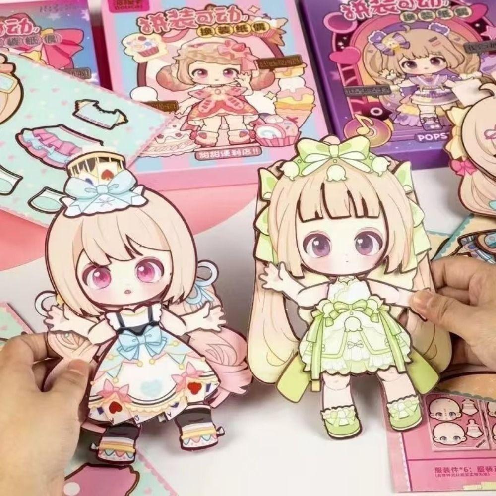 Cartoon DIY Change Clothes Toys Kit 3D Design 3D Dress Up Paper Dolls  Parent-child