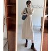 Women's Long French Knitted Dress - Autumn/Winter, Elegant Royal Style, Perfect Layer with Coat