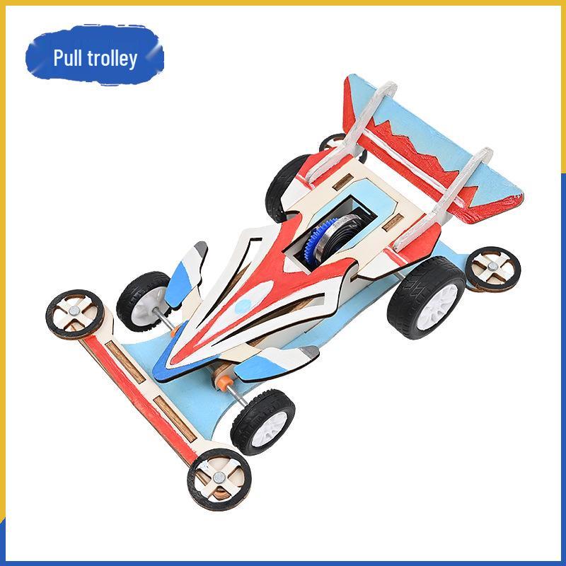 Pull-String & Pull-Back Car STEM Kit: Creative Science Experiment & Educational Assembly Teaching Aid