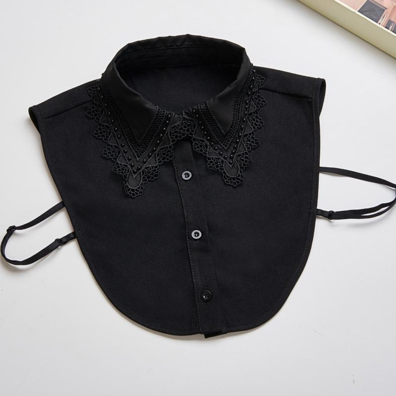 Neues Design Hemdkragen Falscher Kragen Damen Aushöhlen Blume Knopf Halbes Hemd Abnehmbarer Kragen Abnehmbare Halsbekleidung Falsche Krawatten