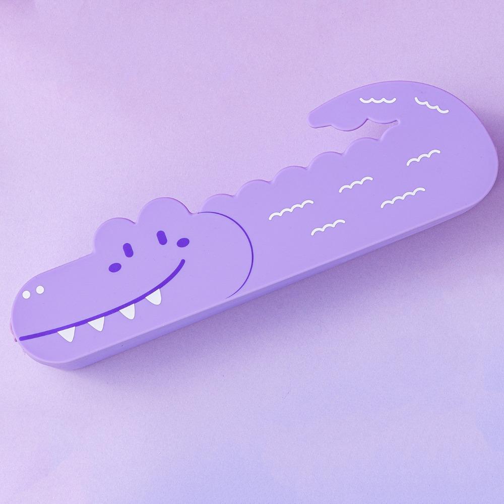 Cute Crocodile Storage Pouch Large Capacity Stationery Bag Portable Zipper Penbag  Students