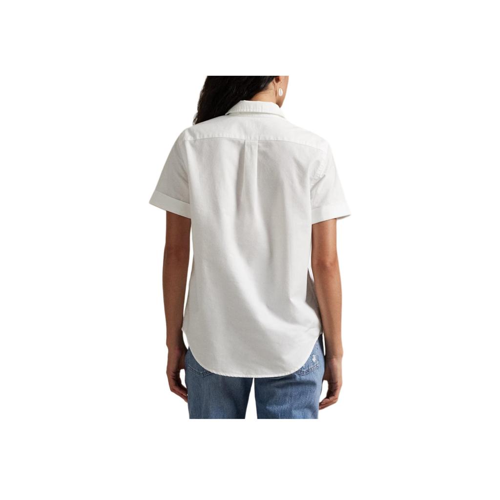 Polo Ralph Lauren Straight Fit Oxford Short Sleeve Shirt Women Shirts White 211975481-002
