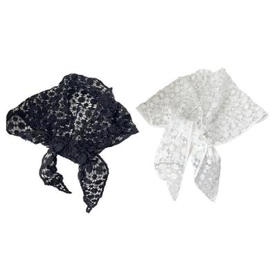 French Flower Lace Head Scarf For Women Ethnic Design Bandana Scarf Waist Scarf For Everyday And Vacation Beach Wear