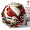 Winter Cardinal With Holly Automatic Umbrella with 8-Rib weight Perfect for Outdoor Adventures Stylish Accessory Best for Christmas