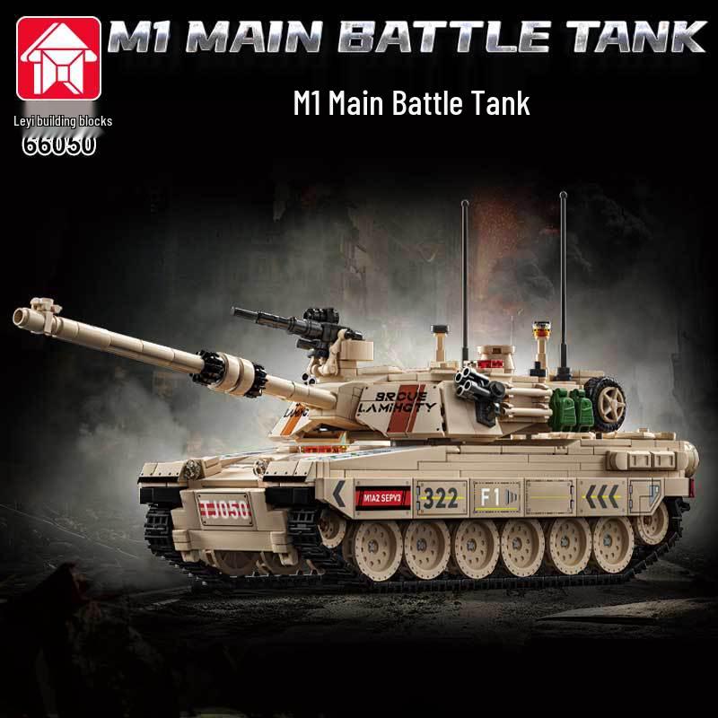 Leyi 66050-72 Leopard 2A7 Main Battle Tank Model - Advanced Military Building Blocks Toy for Boys.