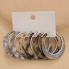 Vintage Leopard Print Earrings Acetic Acid C-shaped Earring Set Simple Acetate Hoop Earrings  Women