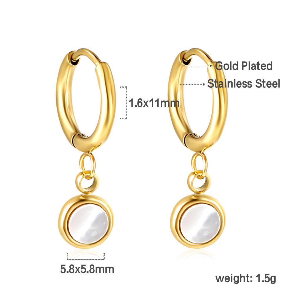 French Light Luxury White Shell Heart Ear Studs Ins Small Elegant Earrings