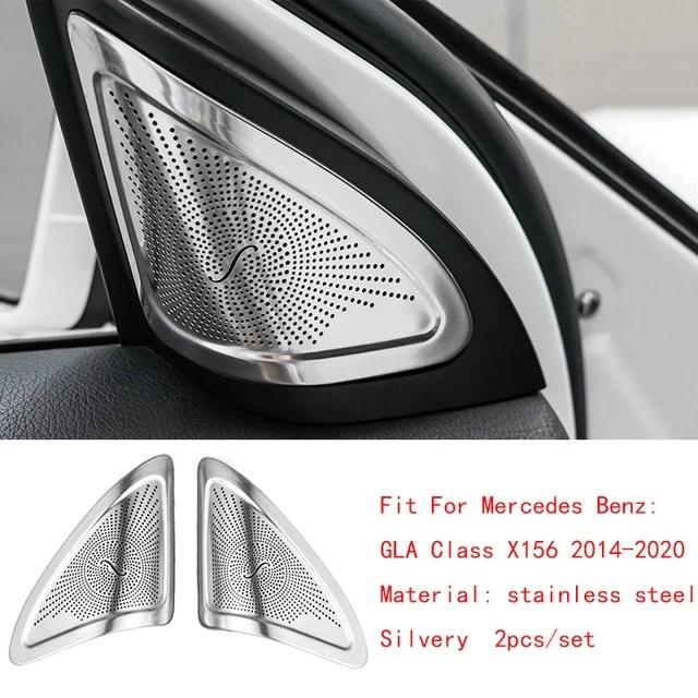 Für Mercedes-Benz A CLA GLA Klasse W176 X156 C117 Autotürlautsprecher aus Stahl, Stereo-Dekorationsabdeckung, Lautsprecherverkleidung