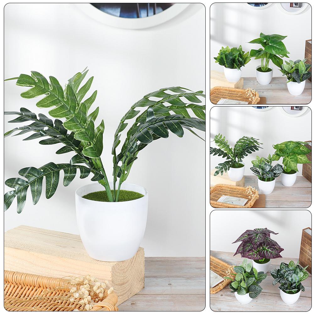 Room Home Decoration Fake Greenery Green Foliage Artificial Plants Bonsai Simulation Flowers Potted