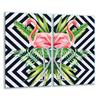 Glas-Schneidebrett 2x 30x52 Flamingos