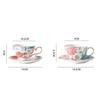 Ceramic Coffee Cup Chinese-style Retro Floral Mug Afternoon Tea Cup Hand-painted Peony Cups and Mugs Dining Plate Tray