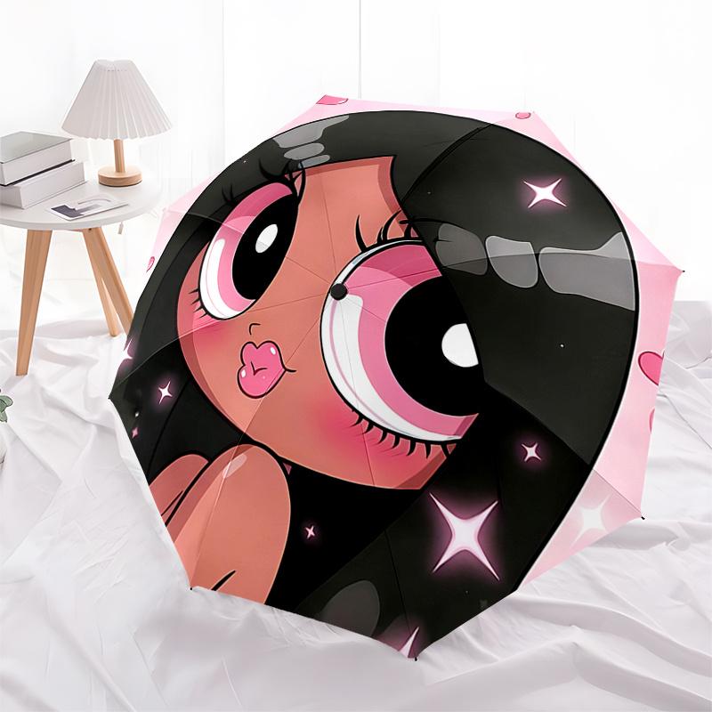

Pink Heart & Star Outdoor Umbrella - Auto Open Close Rainproof 8-Bone Iron Frame Festival Gift for Fans, Travelers, Daily Use0104471a