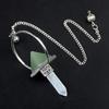 Pyramid Healing Crystal Point Pendulum with 7 Chakra Stone Beads Chain for Dowsing Divination Reiki Meditation