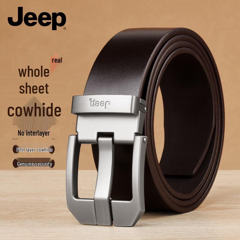 JEEP Men s Genuine Leather Pin Buckle Belt 110cm - 125cm