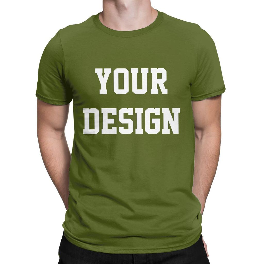 Customized Men's T-Shirt Your OWN Design Pure Cotton Tees Short Sleeve DIY Photo or Logo T Shirts O Neck Clothes Big Size