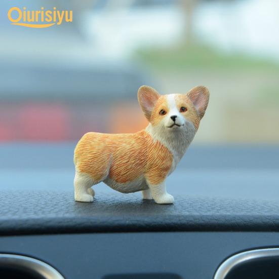 Psí figurky Atraktivní Rozkošná Póza DIY Materiál Zahradní Ozdoba Figurka Miniaturní Corgi pro Kancelář
