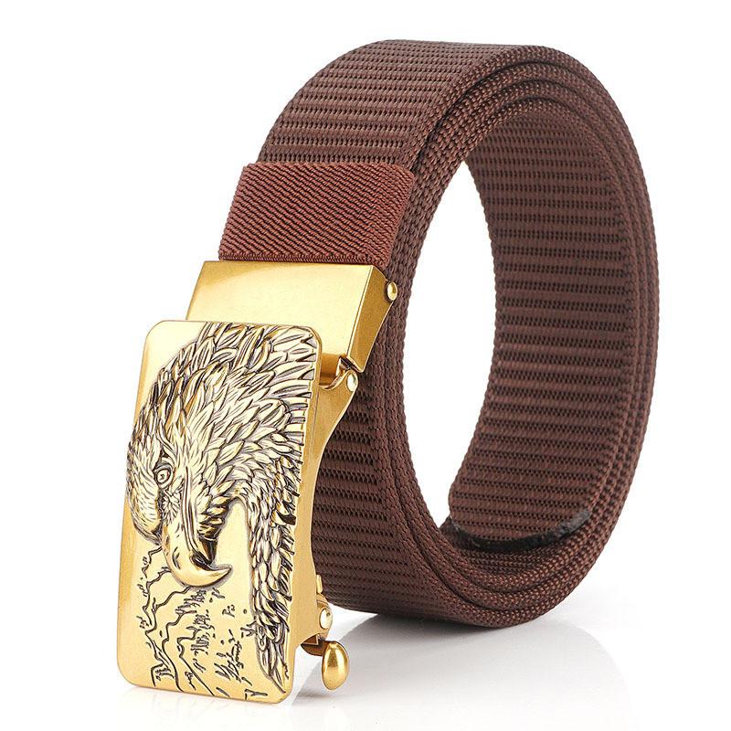 

Унисекс Классический Новый Плетеный Сплав Автоматическая Пряжка Холщовый Универсальный Ремень StyleN