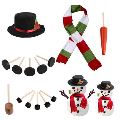 Christmas Snowman Kit Adorable DIY Snowman Decorative Ornament Accessories for Winter Festive Holiday