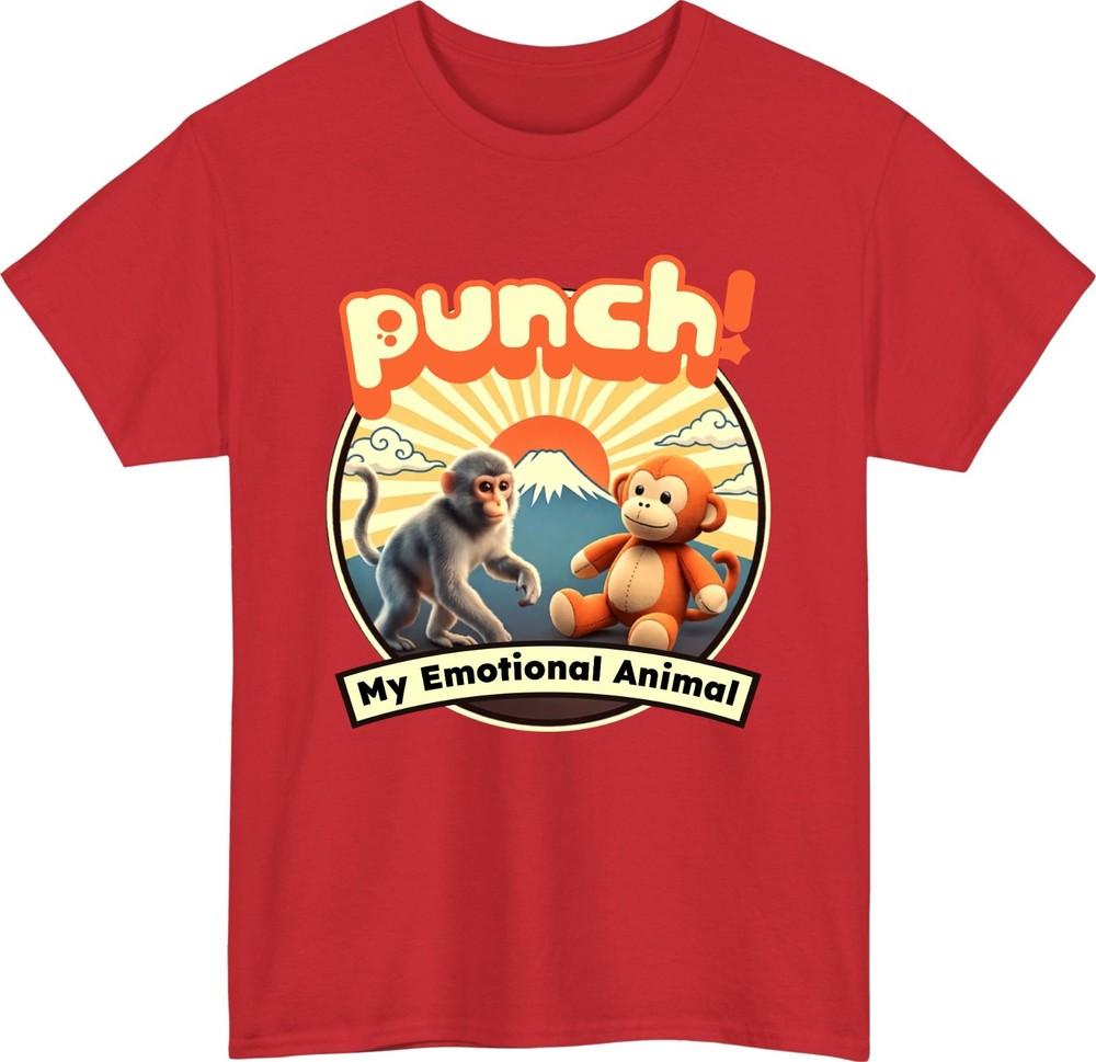 Punch my emotional animal monkey meme tshirt baby monkey emotional support top S