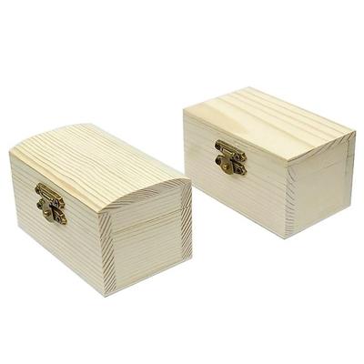 Blank Square Shape Unfinished Wooden Jewelry Gift Box For Kid DIY Craft Supplies Wood Box Pine Storage Vintage Gift Purse Craft