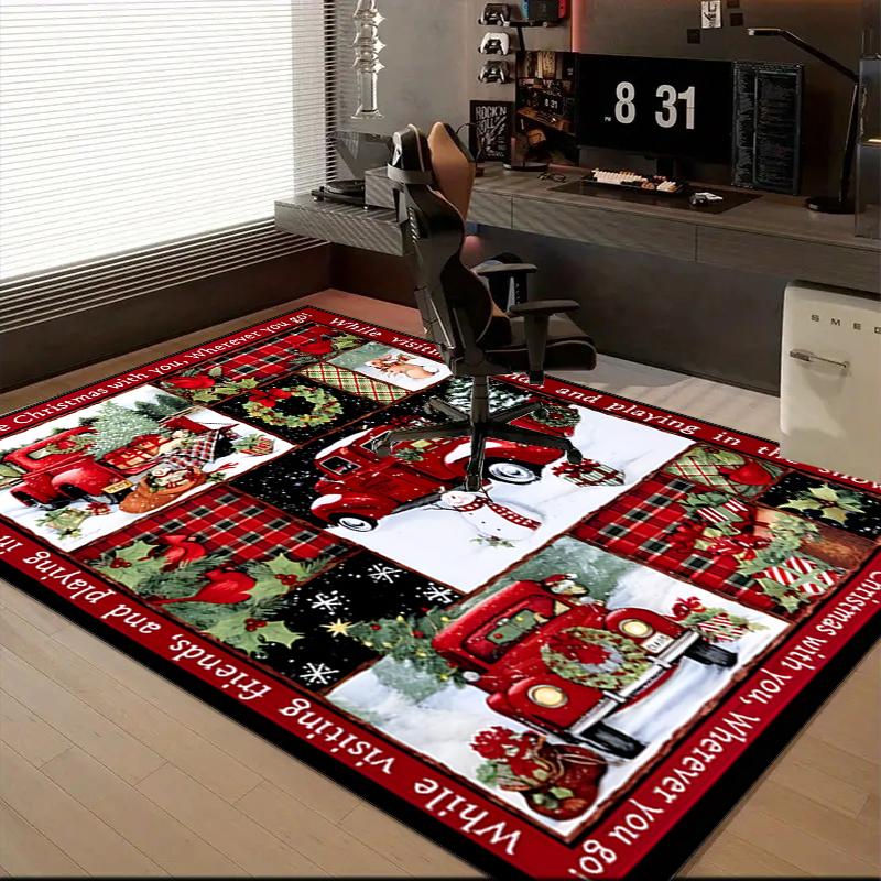 Christmas Vintage Truck Area Rug Suitable for Indoor And Outdoor,Carpets for Kitchens, Homes, Offices, Living Rooms,Home Decor,Christmas Gift