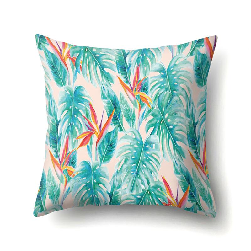 Polyester Pillowcase Plant Decoration Home Printed Pillow Car Waist Cushion Sofa Bed Head Cushion Cover