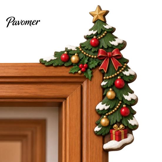 Holiday Door Decor Christmas Wooden Topper, Funny Snowman Nutcracker Penguin Angel Santa Claus Indoor Decoration Frame Corner Sign for Window
