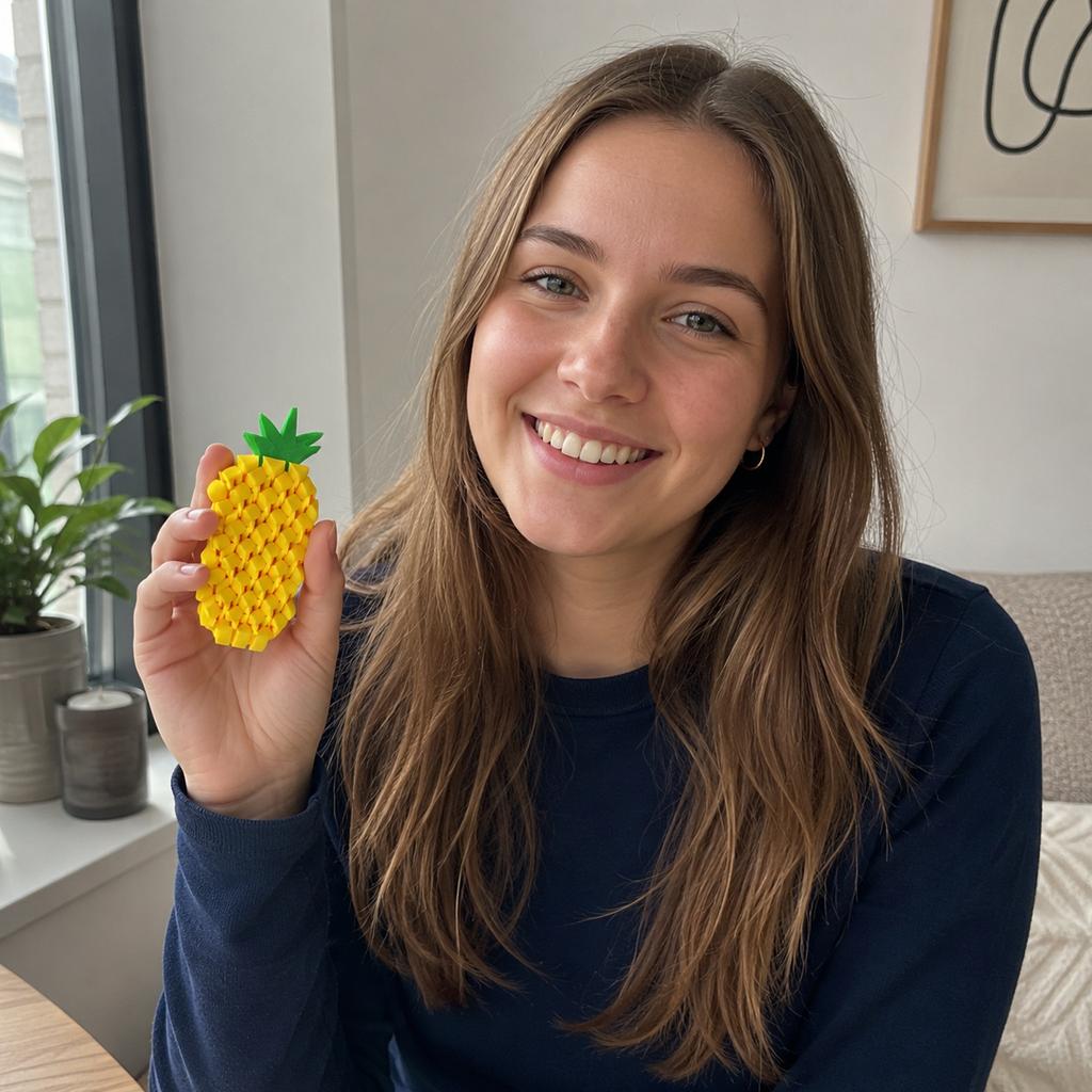 3D Printed Realistic Pineapple Shaped Puzzle Toy Stress Relief Model Educational Building Blocks for Children and Adults Creative Assembly Set