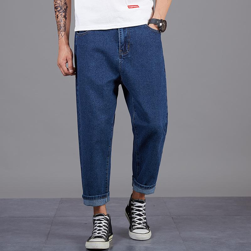 Frühling-Herbst Haremshose für Herren Lockerer Schnitt, Übergröße Stretch, Verkürzte Weite Beine Freizeit Hose