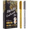 0.01 Metal Soft Tip Pen - Gold & Silver for Calligraphy, Invitations, Sutra Copying & Greeting Cards