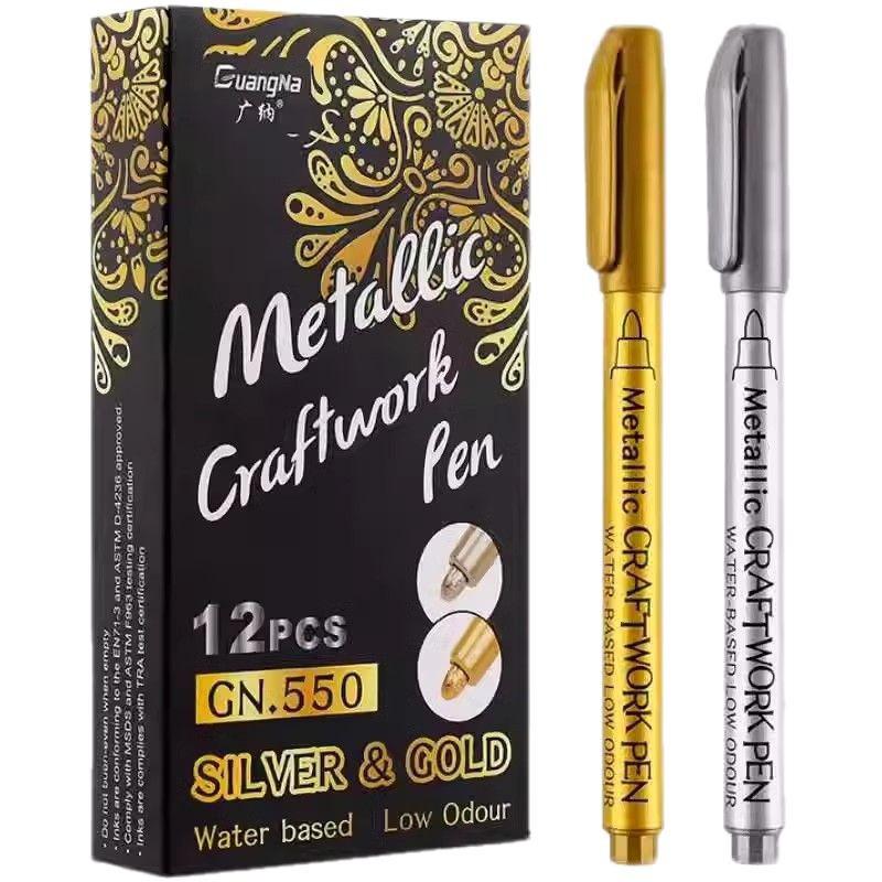0.01 Metal Soft Tip Pen - Gold & Silver for Calligraphy, Invitations, Sutra Copying & Greeting Cards