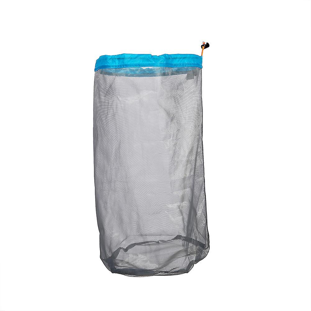 Ultraleichter Mesh-Sack mit Kordelzug für Outdoor-Reisen, Wandern, Camping, Aufbewahrungstasche(Blau XL)