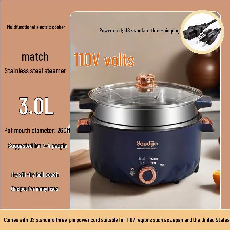 110V Multifunktions-Elektrokocher für den Heim- und Wohnheimgebrauch in Hongkong, Japan, Taiwan, USA und Südkorea