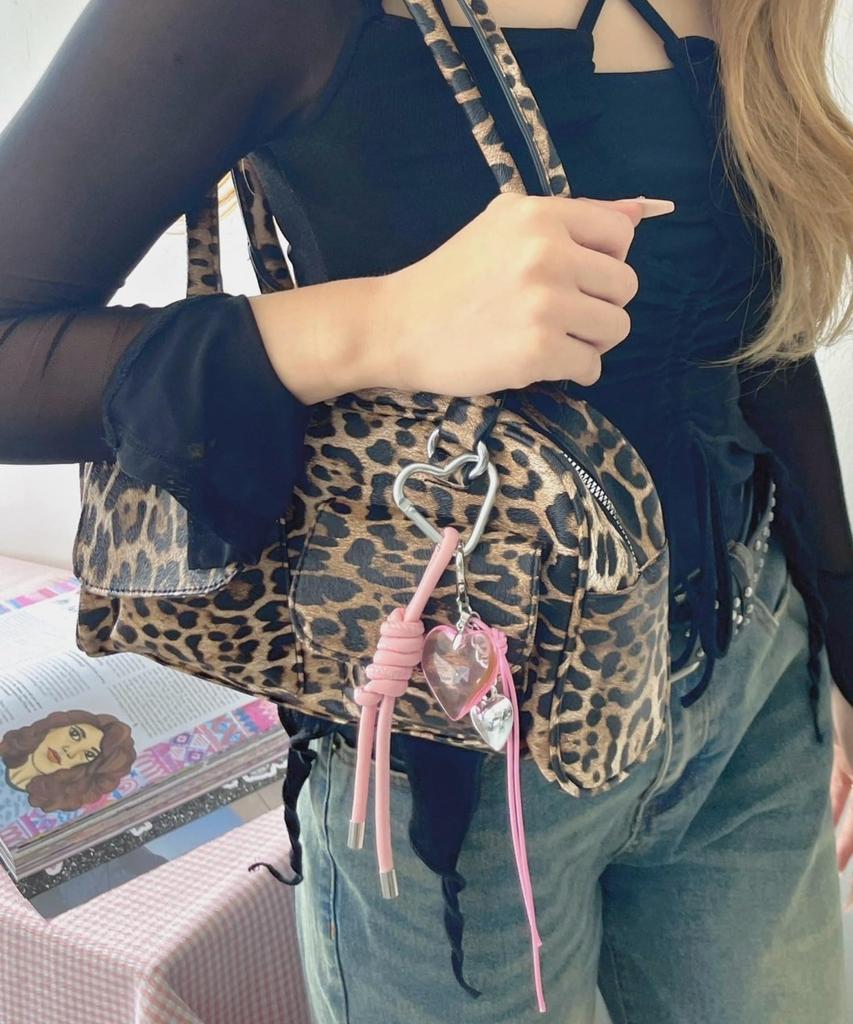 WEGO Heart Motif Keychain School Size Pink Set, Gift, Cute, Girly, Women's, F,