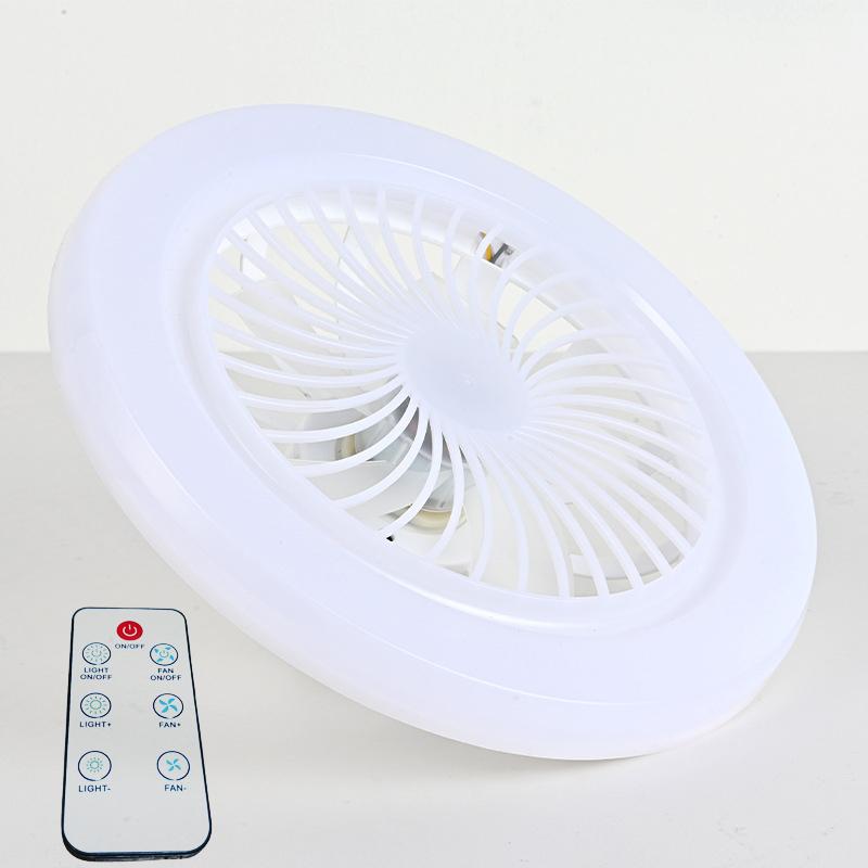 

Светодиодный интеллектуальный интегрированный аромадиффузор-вентилятор с пультом дистанционного управления, цоколь лампы E27, потолочный вентилятор для гостиной, спальни, кухни 85-265V белый
