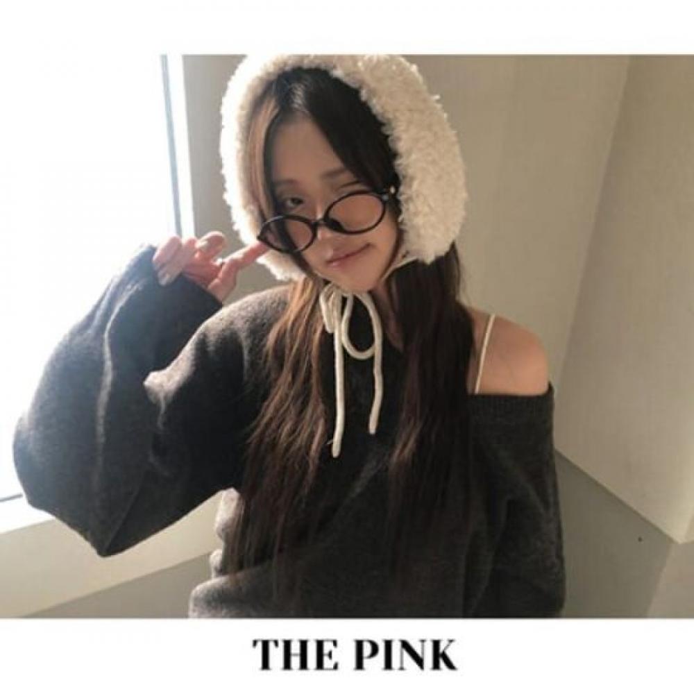 The Pink V Neck Basic Loose Fit Knit