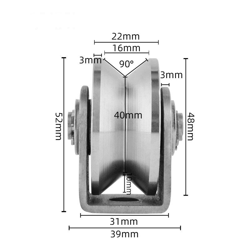 

Шків з нержавіючої сталі 304 типу V, колесо підшипника типу U для розсувних дверей, обробки матеріалів і рухомого ролика шківа 2 inch V type SS304