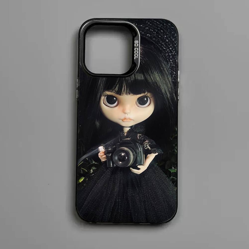 Dark Cute Girl Doll Phone Case For IPhone 17 16 15 14 13 Pro 12 11 Pro Max PLUS Color Back Cover