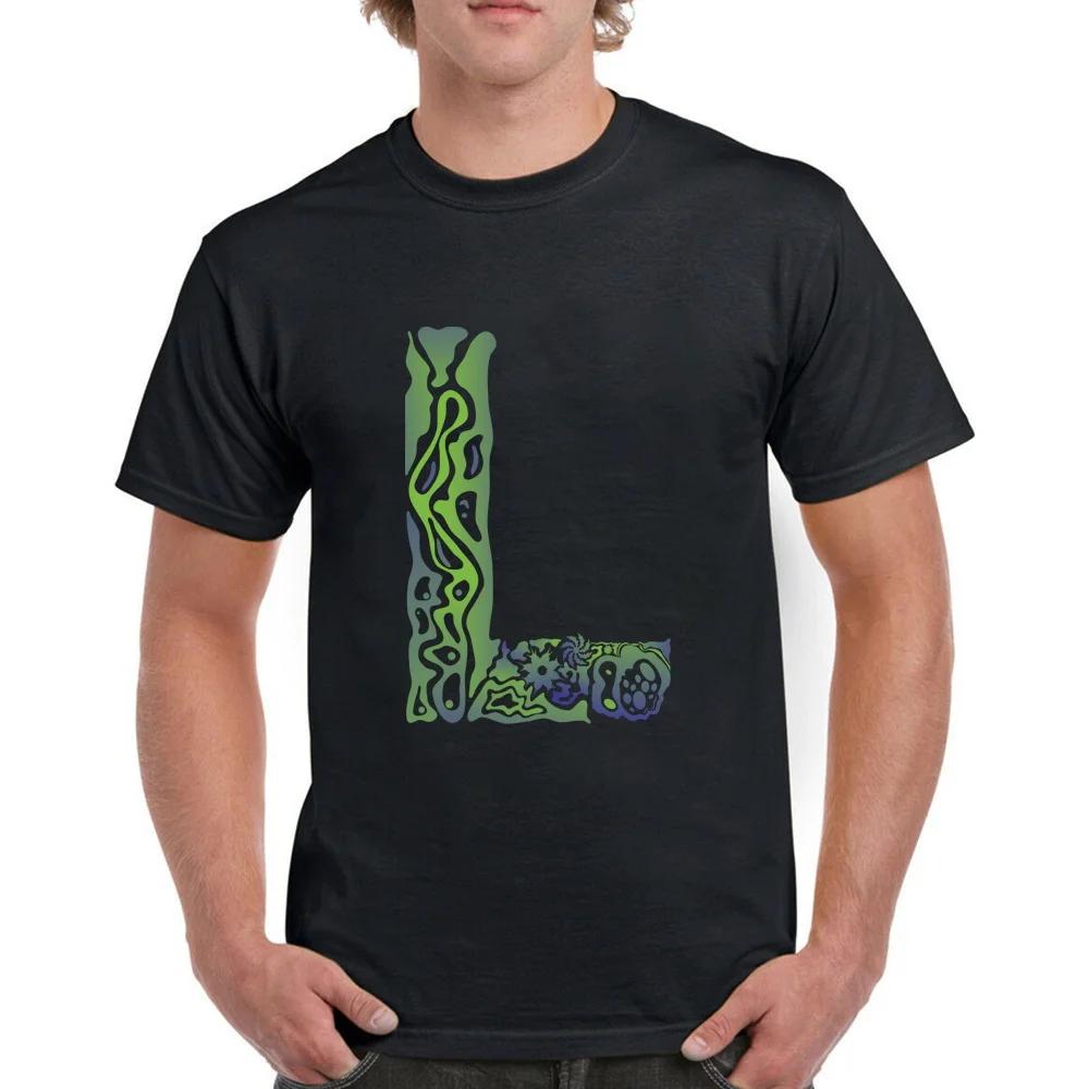 Fashion Men's Black T-shirt Engrave Image Lettern Name Print Pattern Series Casual Round Neck Top Comfortable Men's Clothing