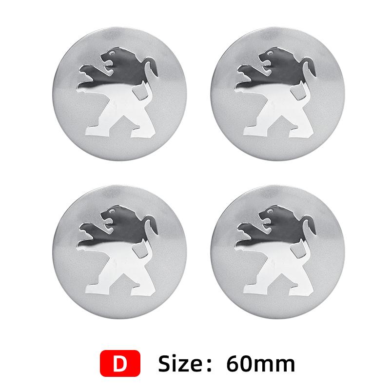 4pcs 56mm 60mm 65mm Car Wheel Center Hub Cap Badge Emblem Sticker For Peugeot GT 3008 4007 5008 2008 508 507 407 308 207 208 107