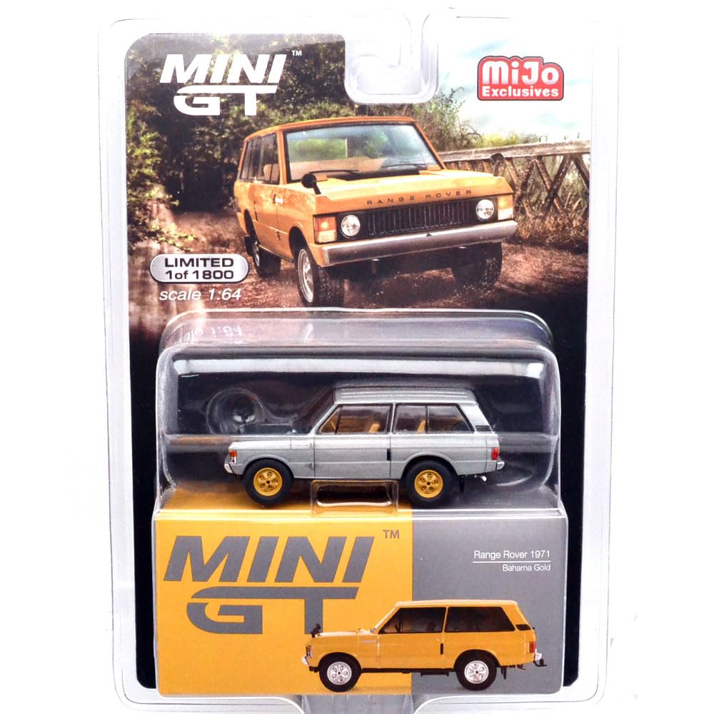 MINI GT MiJo Toys Range Rover 1971 Bahama Gold Chase Car drive 164 scale, USA, exclusive, - Left-hand