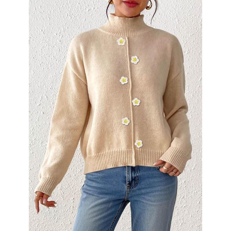 2025 New Autumn and Winter Fashionable Tops Casual and Versatile Commuter Women's Half Turtleneck Pullover Sweater