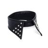 Detachable Black Leather Fake Collar Pu Punk Style Collar Cool Rivet Collar  Photo Props