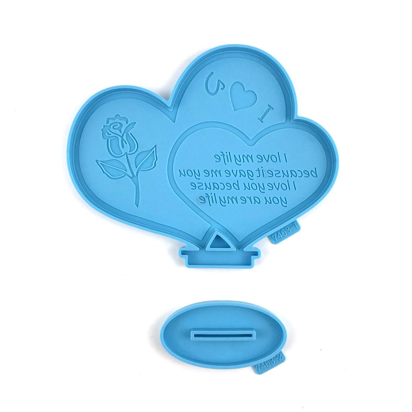 

Diy Crystal Drop Glue Aromatherapy Gypsum Abrasive Heart-shaped Ornaments Pendant Silicone Mold with Bracket Mold синий