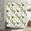 Yellow Black Geometric Shower Curtain Set Modern Bathroom Decor For Kids Room Or Bathing Area Waterproof Fabric With Rings (240X