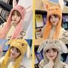 Rabbit Hat Ear Moving Jumping Hat Cute Bunny Plush Hat Cap for Women Girls Cosplay Christmas Party Holiday Hat Props