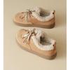 Fashion Fuzzy Warm Cotton Shoes 2025 New Autumn and Winter Lace-up Casual Retro Fleece Flats