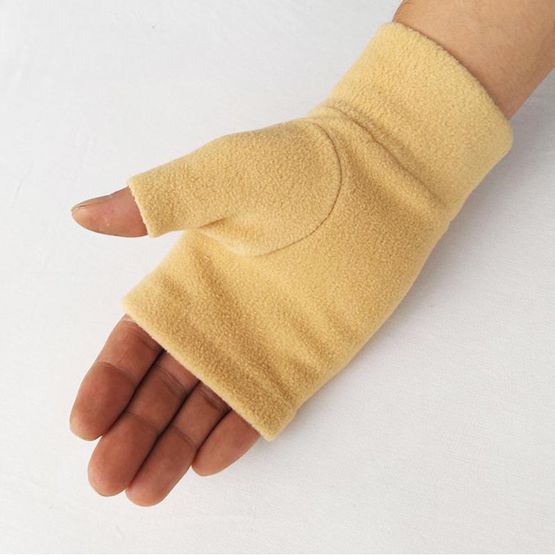 Winter Half Finger Gloves Women Men Soft Plush Fleece Warm Gloves Solid Color Hand Wrist Fingerless Mittens Fashion